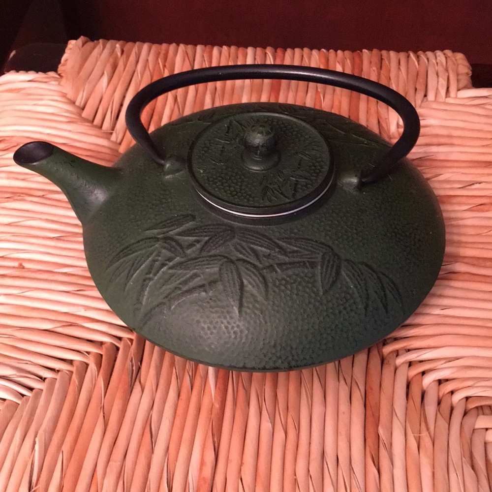 Teavana brand iron teapot with bamboo detailing!